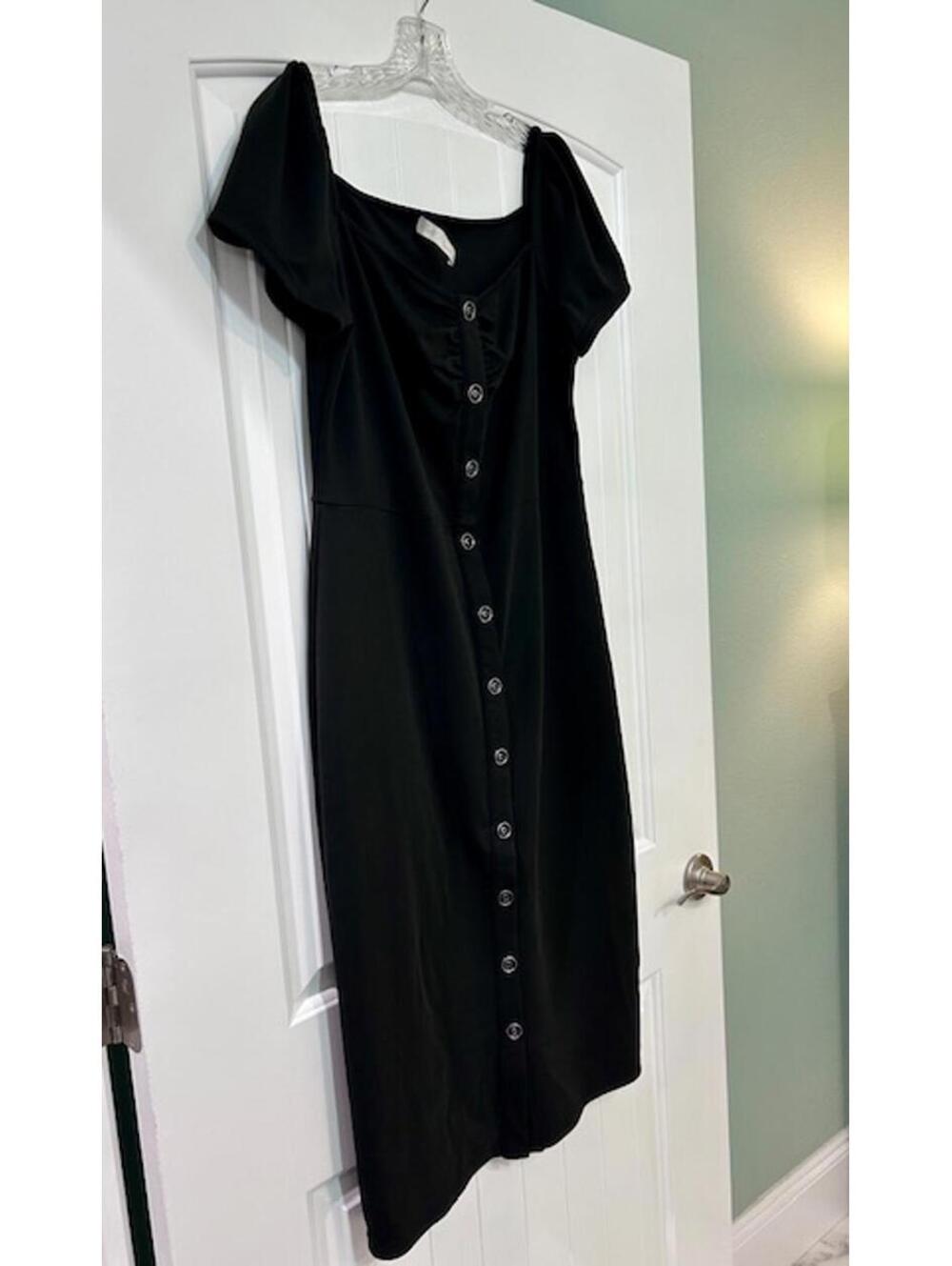 🖤 Belle Poque Black Ruched Bust Dress | XL  Vintage-Inspired Feminine EZ care